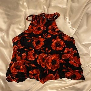 Volcom flowy floral high-neck top